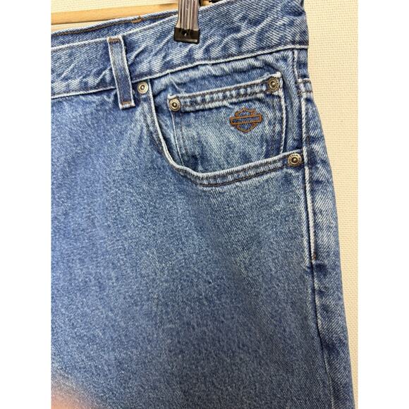 Harley Davidson Jeans Men’s Size 42x30 Blue Denim Motorcycle Biker Medium Wash - Picture 3 of 16
